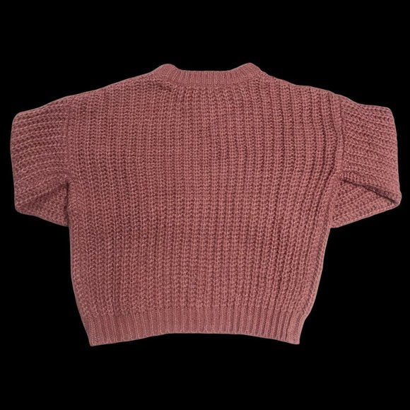 Belle Du Jour Youth Girls Knit Pullover Sweater Size M-L Heather Rose Crew Neck - Picture 7 of 9